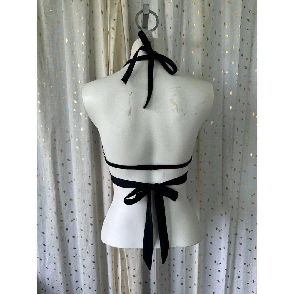 Victoria's Secret PINK Tropical Palm Back Hook Wrap Tie Triangle Bikini Top M - Picture 3 of 5